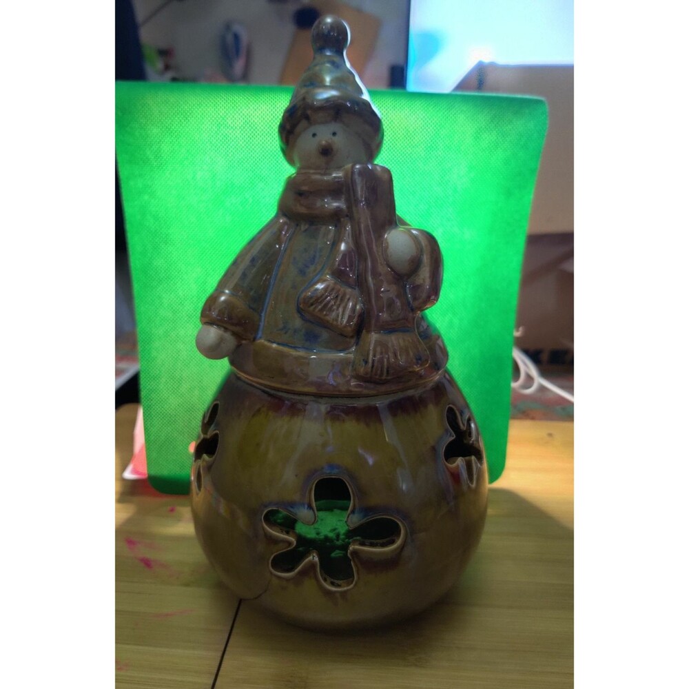 Tea Light Snowman Candle Holder